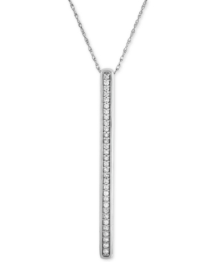 image of Diamond Stick Pendant Necklace (1/6 ct. t.w.) in Sterling Silver