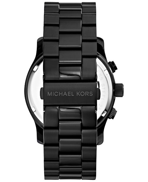 Michael Kors Men S Runway Black Ion Plated Stainless Steel Bracelet Watch 45mm Mk8157 Reviews Watches Jewelry Watches Macy S