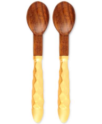 Thirstystone - Set of 2 Wood Spoons with Gold-Tone Handles