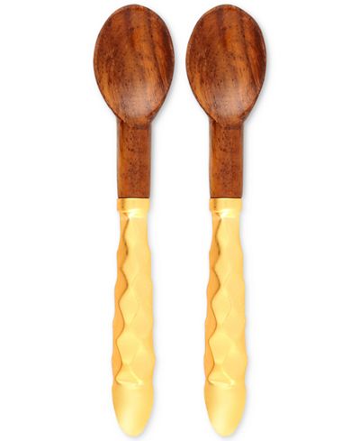 Thirstystone Set of 2 Wood Spoons with Gold-Tone Handles