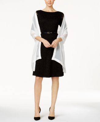 Elegant Satin-Trim Chiffon Evening Wrap