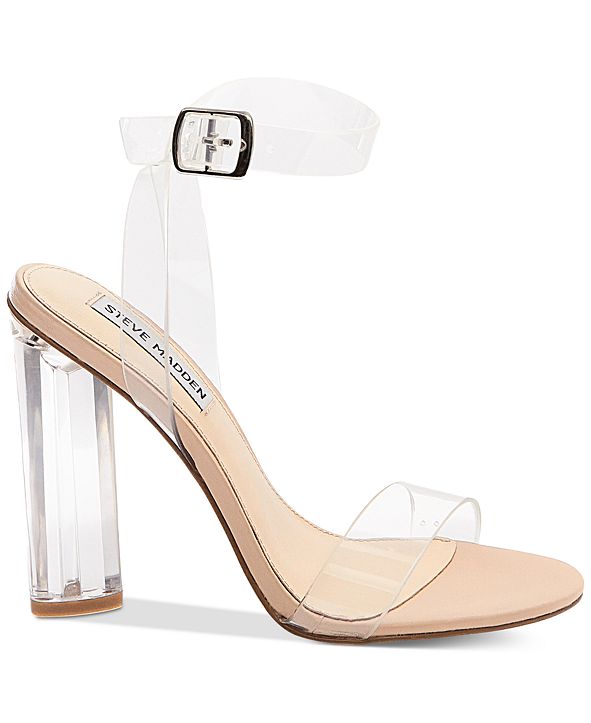 macys steve madden clear heels