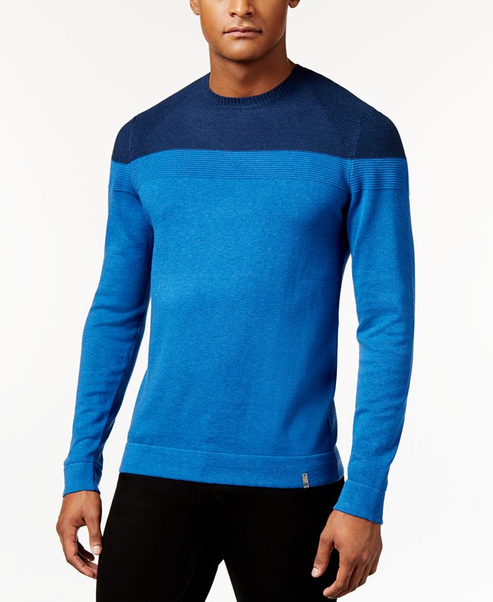 Calvin Klein Men's Crew-Neck Colorblocked Shirt - Macy's