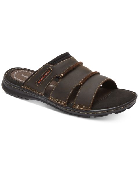 Мужские сандалии Rockport Darwyn Slide, цвет: Коричневый
