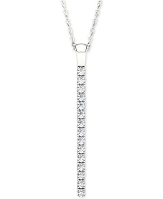Macy's - Diamond Pendant Necklace (1/2 ct. t.w.) in 14k White Gold