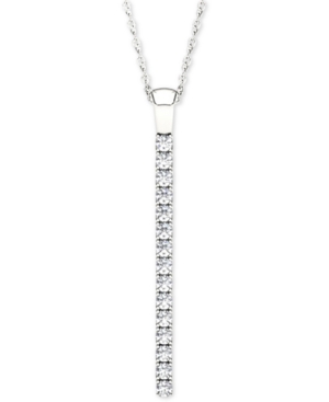 image of Line Of Love Diamond Pendant Necklace (1/2 ct. t.w.) in 14k White Gold