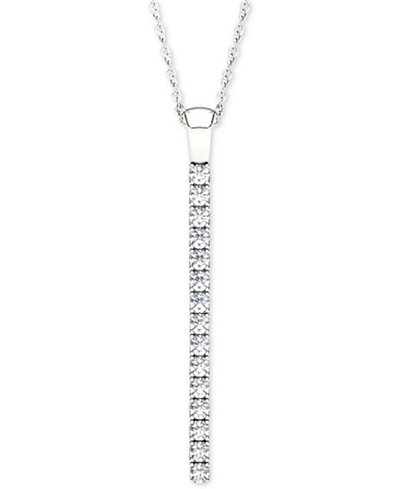 Line Of Love Diamond Pendant Necklace (1/2 ct. t.w.) in 14k White Gold
