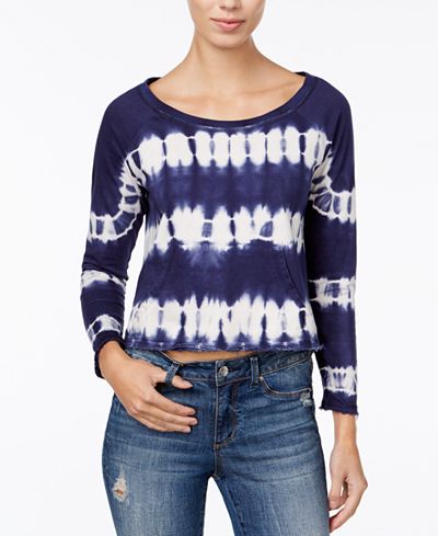 American Rag Cropped Tie-Dyed Sweatshirt, Only at Macy's