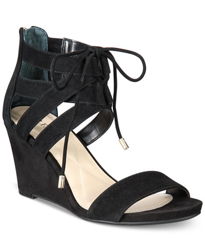 Alfani Women's Karlii Lace-Up Wedge Sandals, Only at Macy's