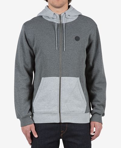 Volcom Men's Single Stone Colorblocked Full-Zip Hoodie with Fleece Lining