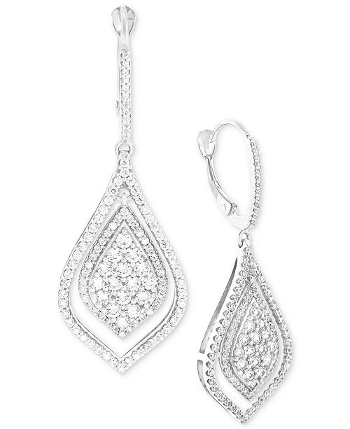 Macy's Wrapped in Love™ Diamond Teardrop-Style Drop Earrings (1-1/2 ct ...