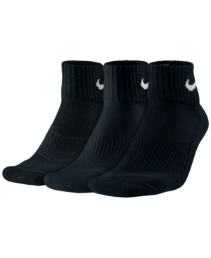 Nike Mens Socks, Cotton Cushion Quarter Extended Size 3-Pack