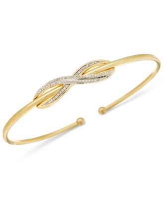 Wrapped - Diamond Infinity Bangle Bracelet (1/6 ct. t.w.) in 14k Gold-Plated Sterling Silver