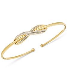 Diamond Infinity Bangle Bracelet (1/6 ct. t.w.) in 14k Gold-Plated Sterling Silver, Created for Macy's