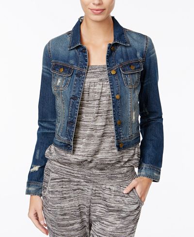 American Rag Ripped Cropped Denim Jacket, Only at Macy's