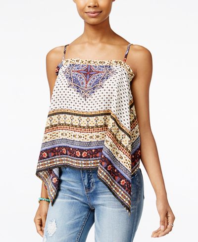American Rag Handkerchief-Hem Scarf Top, Only at Macy's