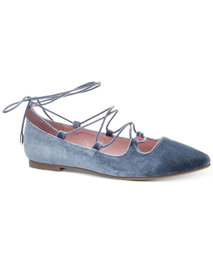 Chinese Laundry Endless Summer Velvet Lace-Up Flats - Macy's