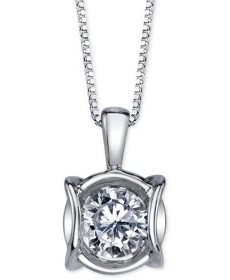 Sirena - Diamond Modern Pendant Necklace (1/4 ct. t.w.) in 14k White Gold
