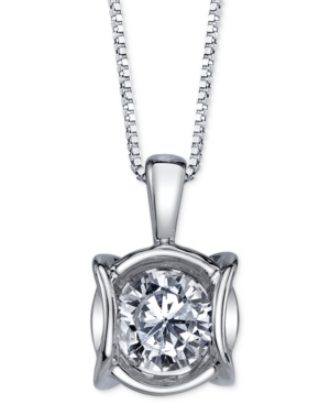 image of Sirena Diamond Modern Pendant Necklace (1/4 ct. t.w.) in 14k White Gold