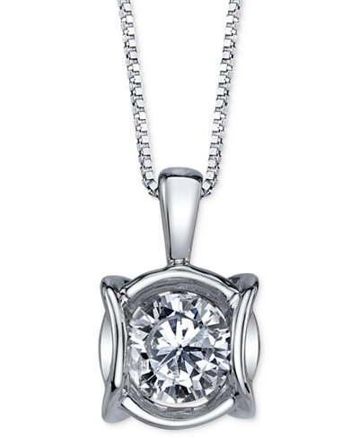 Sirena Diamond Modern Pendant Necklace (1/4 ct. t.w.) in 14k White Gold