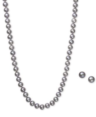 Macy’s Cultured Pearl Necklace & newest Earrings set