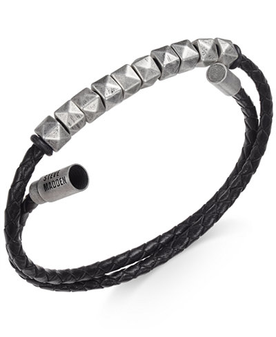 Steve Madden Men's Leather Wrap Bracelet