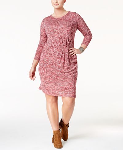 Love Squared Trendy Plus Size Twist-Front Sweater Dress