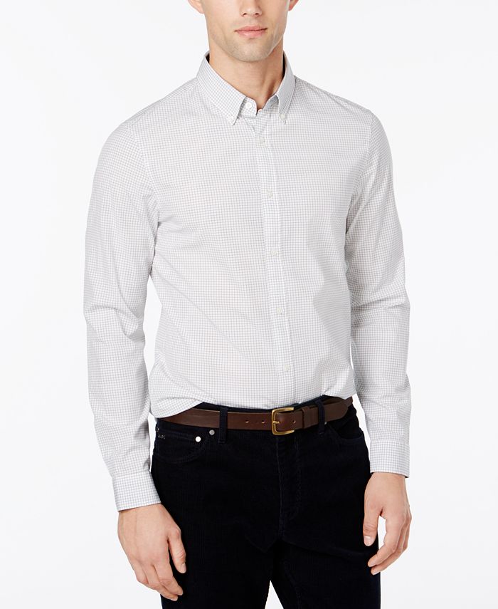 Michael Kors Men's Button-Down Grid-Pattern Shirt & Reviews - Casual ...