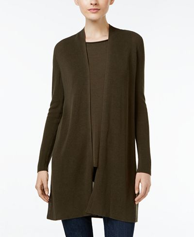 Eileen Fisher Rib-Knit Open-Front Cardigan