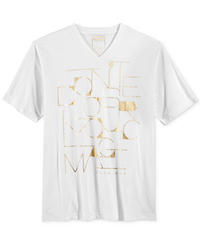 Sean John Men's Don't Lose Your Magic Metallic-Print V-Neck T-Shirt, Only at Macy's