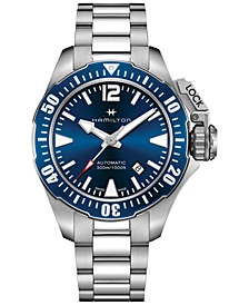 Men's Swiss Automatic Khaki Frogman Stainless Steel Bracelet Watch 42mm H77705145