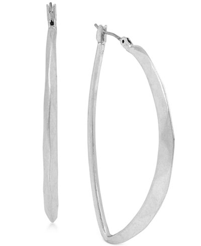 Kenneth Cole New York Silver-Tone Sculptural Hoop Earrings