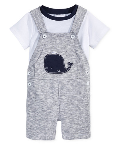 First Impressions 2-Pc. T-Shirt & Marled Whale Shortall Set, Baby Boys (0-24 months), Only at Macy's