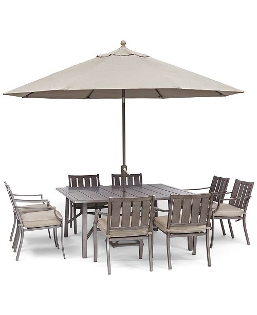 Furniture Wayland Outdoor Aluminum 9-Pc. Dining Set (64 ... (500 x 613 Pixel)