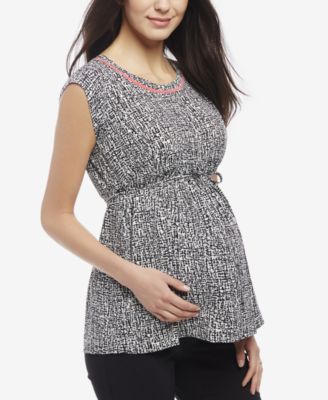 Motherhood Maternity Printed Babydoll Blouse - Macy's