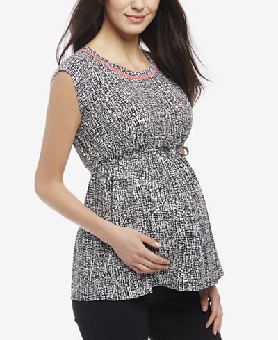 Motherhood Maternity Printed Babydoll Blouse