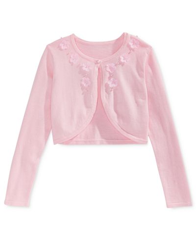 Bonnie Jean Floral-Print Flyaway Cardigan, Big Girls (7-16)