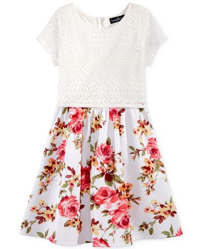 Crystal Doll Lace Popover Dress, Big Girls (7-16)