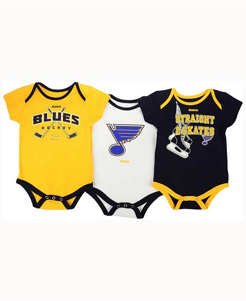 Adidas St Louis Blues Hat Trick Creeper 3 Piece Set Baby 0 24