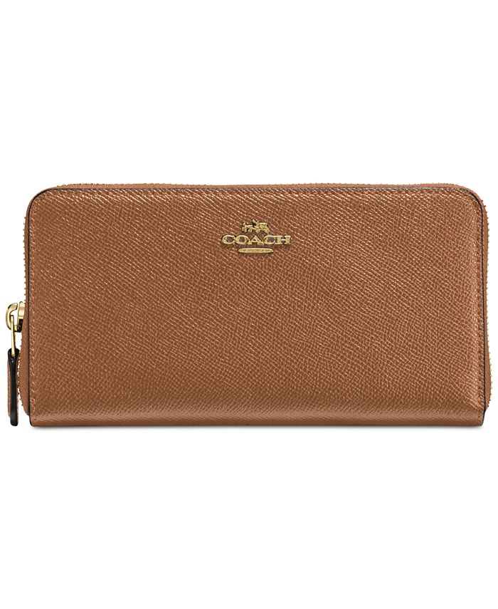 COACH Medium Zip Around Wallet in Crossgrain Leather - Macy's