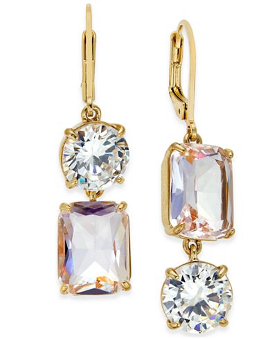 kate spade new york Gold-Tone Crystal Mismatch Earrings - Jewelry ...