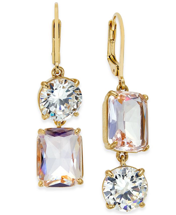 kate spade new york Gold Tone Crystal Mismatch Earrings Macy s