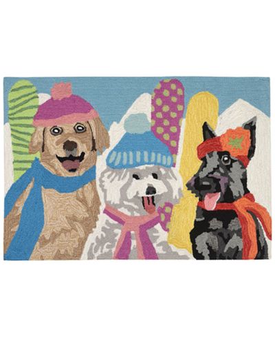 Liora Manne Front Porch Indoor/Outdoor Ski Bunnies Multi 2' x 3' Area Rug
