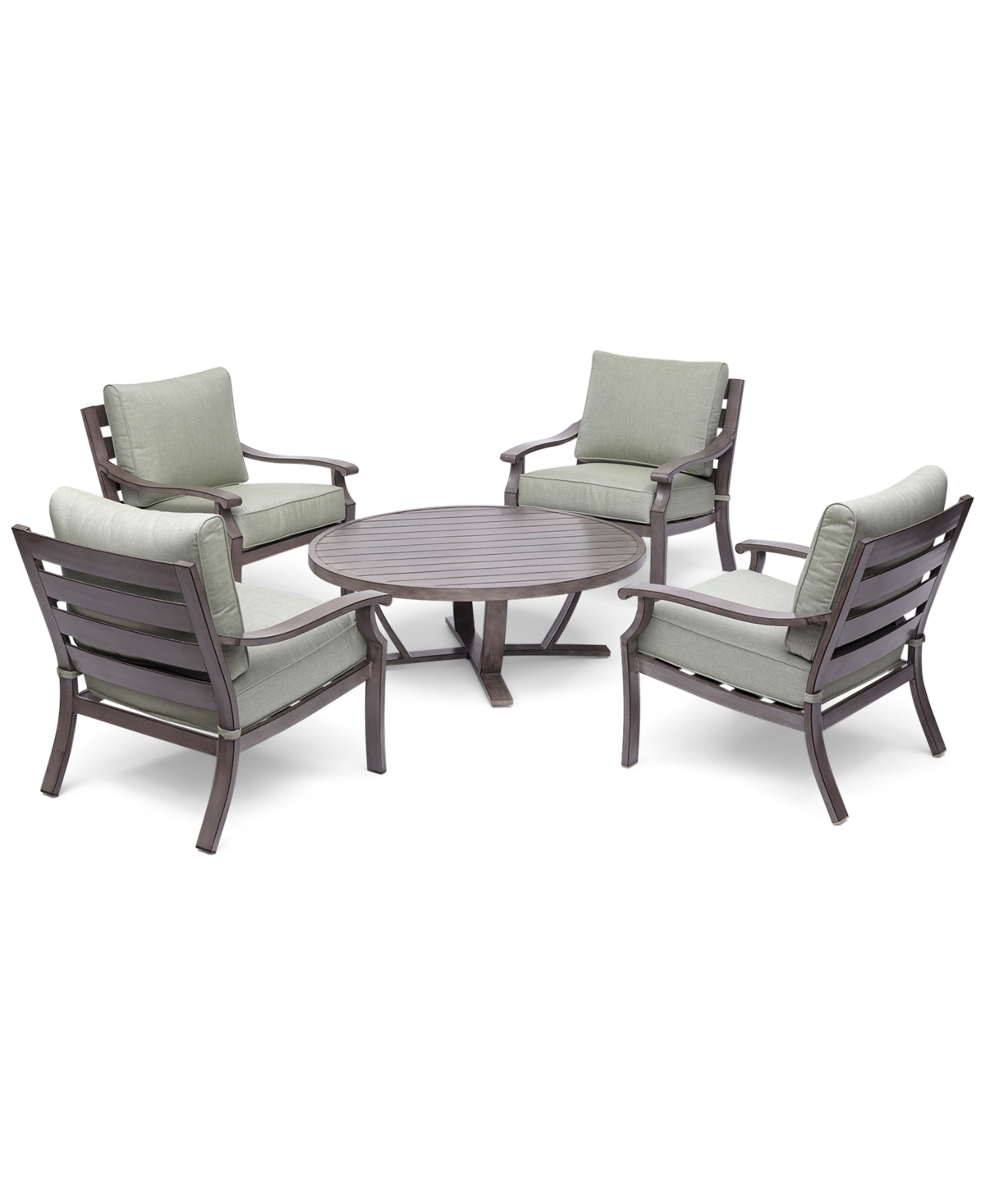 Agio Tara Aluminum Outdoor 5pc. Seating Set (48" Round Table & 4 Club