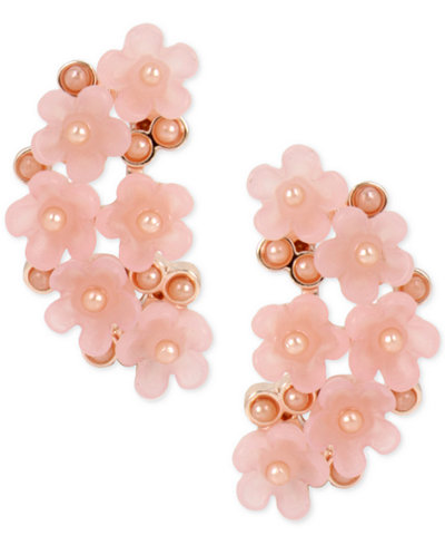 M. Haskell for INC International Concepts Rose Gold-Tone Imitation Pearl Flower Cluster Drop Earrings, Only at Macy's