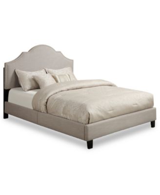 Homefare - Samuel Lawrence Clarisse All-N-One Fully Upholstered Nailhead Saddle Queen Bed, Direct Ship