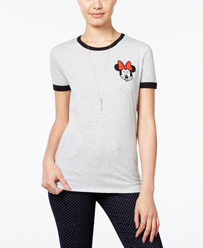 Disney Juniors' Minnie Mouse Patch Ringer T-Shirt