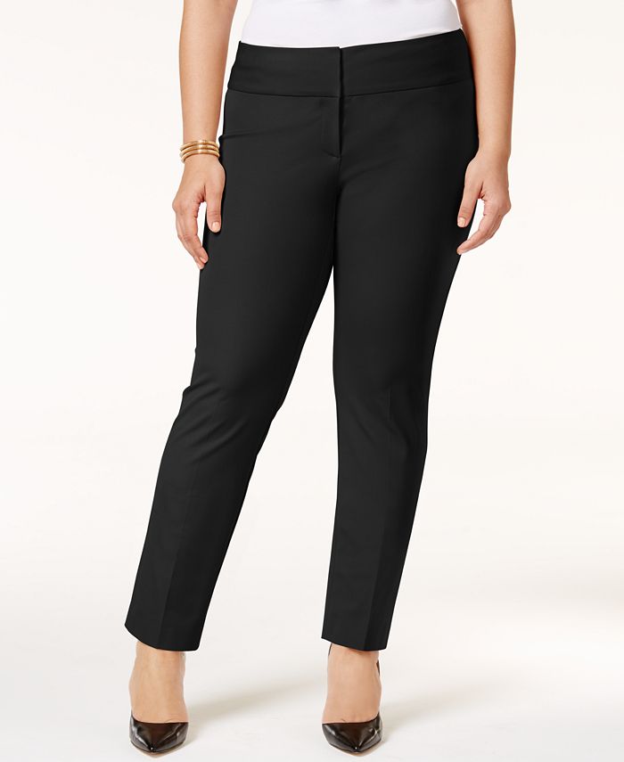 Alfani Plus & Petite Plus Size Slim Tummy-Control Pants, Created for Macy's  - Macy's
