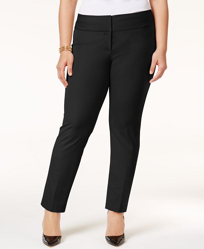 Alfani Petite Plus Size Slim Tummy-Control Pants, Created for Macy's ...