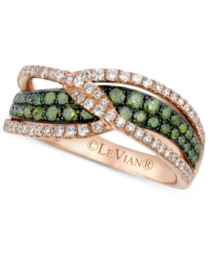 image of Le Vian Exotics Diamond Crisscross Ring (1 ct. t.w.) in 14k Rose Gold